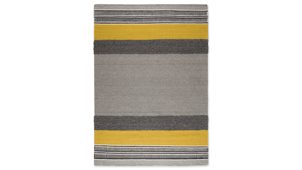 CANNIA WOOLEN KELIM GREY/YELLOW